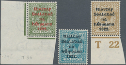 Irland: 1922, Rialtas Overprints, Thom Printing, ½d. To 1s., Set Of 14 Values Mint Original Gum, Mai - Brieven En Documenten