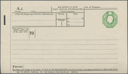 Irland - Ganzsachen: British Dominion: 1922, King Georg V. 1 Sh. Green Telegram Form With Black Bar - Enteros Postales