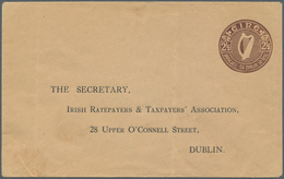 Irland - Ganzsachen: The Irish Ratepayer & Taxpayers' Association: 1945, 2 1/2 D. Brown Envelope, Un - Postwaardestukken