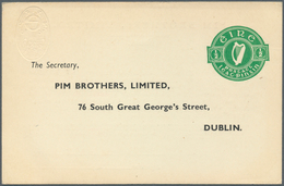 Irland - Ganzsachen: Pim Brothers, Ltd., Dublin: 1947, 1/2 D. Pale Green "proxy" Card, Text In Black - Entiers Postaux