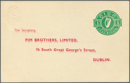 Irland - Ganzsachen: Pim Brothers, Ltd., Dublin: 1947, 1/2 D. Pale Green "proxy" Card, Text In Red W - Enteros Postales