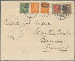 Island: 1907. Envelope Addressed To France Bearing Yvert 34, 3a Orange (pair), Yvert 35, 4a Grey And - Autres & Non Classés