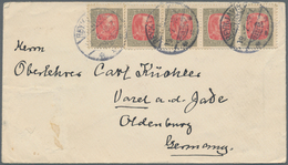 Island: 1907, 4a. Grey/rose, Multiple Franking Of Five Stamps (single And Strip Of Four) On Cover Fr - Autres & Non Classés