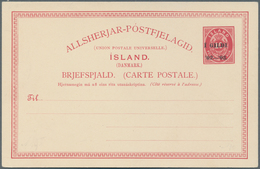 Island - Ganzsachen: 1902/1903, 2 Ganzsachenkarten "Aufbrauchs-Ausgabe" Mit Überdruck "1 GILDI", Ung - Entiers Postaux