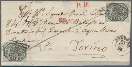 Italien - Altitalienische Staaten: Kirchenstaat: 1852, Two Stamps 6 Baj. On Green-grey Paper (good/w - Kerkelijke Staten