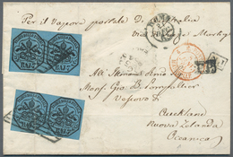 Italien - Altitalienische Staaten: Kirchenstaat: 1863 Destination NEW ZEALAND: Folded Cover From Rom - Papal States