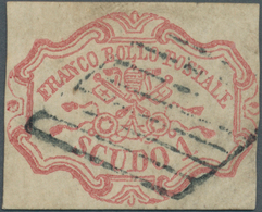 Italien - Altitalienische Staaten: Kirchenstaat: 1852, 1sc. Rose Carmine, Fresh Colour, Slightly Tou - Papal States