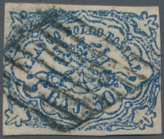 Italien - Altitalienische Staaten: Kirchenstaat: 1864. 50 Baj. Blue, Defective Print (azzuro Oltrema - Etats Pontificaux