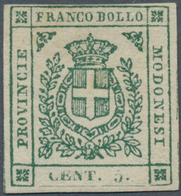 Italien - Altitalienische Staaten: Modena: 1859, 5c. Deep Green, Fresh Colour, Close To Full Margins - Modène