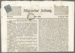 Italien - Altitalienische Staaten: Modena - Zeitungsstempelmarken: 1857, 10 C Grey, Good Margins, On - Modène