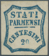 Italien - Altitalienische Staaten: Parma: 1859, 20 Cent Dark Blue Mint With Original Gum, "A" And "I - Parme