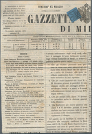 Italien - Altitalienische Staaten: Parma - Zeitungsstempelmarken: 1853, 9c. Blue, Deep Colour, Left - Parma