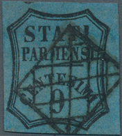Italien - Altitalienische Staaten: Parma - Zeitungsstempelmarken: 1853, 9c. Black On Blue, Deep Colo - Parma