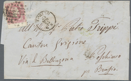 Italien - Altitalienische Staaten: Sardinien: 1851: 40 Cents Rose, From The Lower Margin Of The Shee - Sardaigne