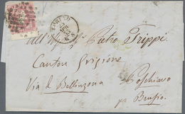 Italien - Altitalienische Staaten: Sardinien: 1851: 40 Cents Rose, From The Lower Margin Of The Shee - Sardinien