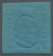 Italien - Altitalienische Staaten: Sardinien: 1853, 20 C Blue, Cut In At The Bottom, Typical Quality - Sardinien