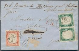 Italien - Altitalienische Staaten: Sardinien: 1855, Sardinia Used In Savoy: 5 C Emerald, Horizontal - Sardaigne
