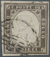 Italien - Altitalienische Staaten: Sardinien: 1860, 10c. Blackish Grey, Fresh Colour, Close To Full - Sardaigne