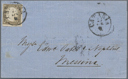 Italien - Altitalienische Staaten: Sardinien: 1855, Viktor Emanuel 10 C Olive-grey (olivia Grigio Sc - Sardaigne