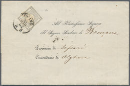 Italien - Altitalienische Staaten: Sardinien: 1862, GARIBALDI, 2 C Grey, Full Margins, Tied By Cds T - Sardaigne