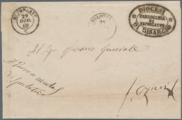 Italien - Altitalienische Staaten: Sardinien: 1860, Stampless Official Letter With Cds ESPORLATU, 28 - Sardinia