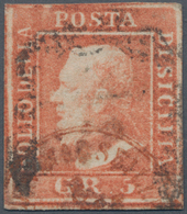 Italien - Altitalienische Staaten: Sizilien: 1859. 5 Grana, Light Vermillion, First Plate (vermiglio - Sizilien