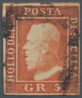 Italien - Altitalienische Staaten: Sizilien: 1859, 5 Gr Vermilion, Plate II, Close To Full Margins, - Sizilien