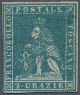 Italien - Altitalienische Staaten: Toscana: 1851, 2cr. Greenish Blue, Fresh Colour, Touched To Full - Toscane