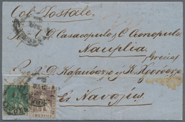 Italien - Altitalienische Staaten: Toscana: 1858. 9 Cr Brown And 4 Cr Green (defective), Tied By LIV - Tuscany