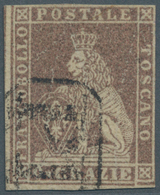 Italien - Altitalienische Staaten: Toscana: 1859, 9 Crazie Pruple Cancelled With Frame Stamp, Fresh - Toscane