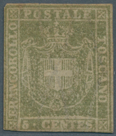 Italien - Altitalienische Staaten: Toscana: 1860, 5 C Green Unused With Little Original Gum And Rest - Toscane