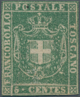 Italien - Altitalienische Staaten: Toscana: 1860, Provisional Government, 5 C Green, Slightly Touche - Tuscany