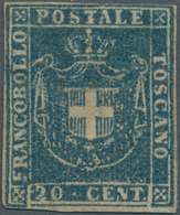 Italien - Altitalienische Staaten: Toscana: 1860, 20c. Slate-blue, Fresh Intense Colour, Slightly To - Toscane