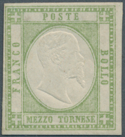 Italien: 1861, 1/2 Tornese Olive Green Mint With Complete Original Gum, All Sides Full Margins, Genu - Ungebraucht