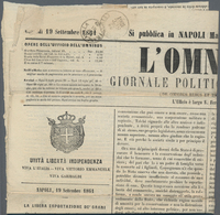 Italien: 1861 Neapel ½ Tor Green, Tied By Cds "NAPOLI 19 SET 61" On Newspaper "L'Omnibus" With B/s A - Nuovi