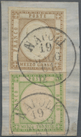 Italien: 1861, Postage Stamps King Viktor Emanuel II. ½ T And ½ Gr On Nice Piece Of Paper. - Neufs
