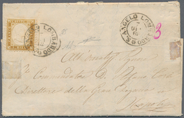 Italien: 1862, Viktor Emanuel 10 C Brown-yellow (bistro Giallastro) On Cover Sent From "ST.ANGELO LO - Neufs