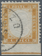 Italien: 1862, 10c. Bistre, Fresh Colour And Mainly Well Perforated With Some Irregular Perfs/creasi - Neufs