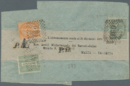 Italien: 1871, 5 C Gray-olive, 10 C Brown-orange And 1 C Gray-olive Cancelled With "189" And "PD" In - Ongebruikt