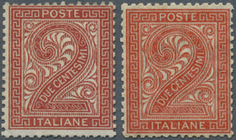 Italien: 1863/1865: 2 Cent Red Brown "De La Rue", London Printing, Mint Hinged, Slightly Decentered - Ungebraucht