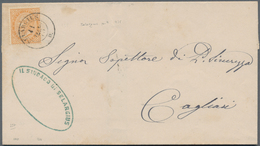 Italien: 1877, Victor Emmanuel 10 C Orange On Letter With Rare Double-cds "SELARGIUS 11 DIC 75 D." ( - Ongebruikt