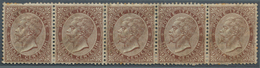 Italien: 1863 Strip Of Five 30 Cent De La Rue (London Print), Used With Very Light Cancel. One Stamp - Neufs