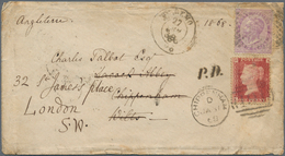 Italien: 1868, MIXED FRANKING ITALIA-GREAT BRITAIN: An Envelope Bearing Italian Victor Emanuel 60 C - Neufs