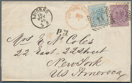 Italien: 1869, 60 Cent. Violett And 20 Cent. Blue, Both Tied By Dotted Numeral "14", Cds "LIVORNO 16 - Neufs