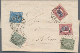 Italien: 1878: VERY RARE MIXED FRANKING Between 1863 De La Rue Issue 1c, 5c (both Very Fine), 10c Bl - Mint/hinged