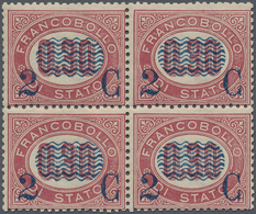 Italien: 1878, 2 C On 0,30 L Brown-lilac, Block Of 4, Fresh Color, Well Perforated, VF Mint Never Hi - Mint/hinged
