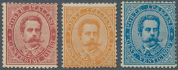 Italien: 1878, Umberto I. Issue Three Values 10c., 20c. And 25c. Blue, All Mint Hinged, Fine And Fre - Neufs