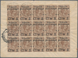 Italien: 1890, 2 C On 1,75 L, Block Of Fifteen, On The Reverse Of A Registered Letter From Caprille - Mint/hinged