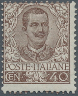 Italien: 1901, Floreali 40c. Brown, Fresh Colour, Well Perforated, Unmounted Mint, Signed And Certif - Neufs