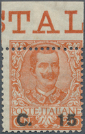 Italien: 1905, 15 C On 20 C, Upper Perforation Shifted Downwards, Unused. - Ungebraucht